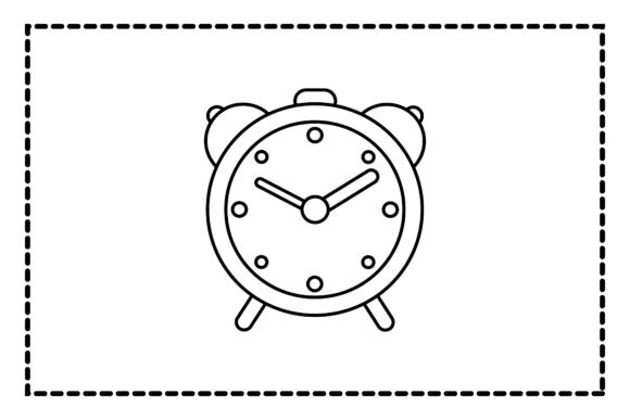 Back to School Alarm Clock Outline Icon: A Simple, Versatile Design Resource for Educators and Creators