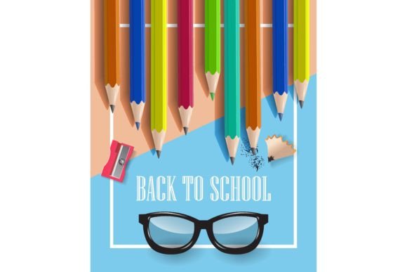 Back to School Inscription in Frame, Gla