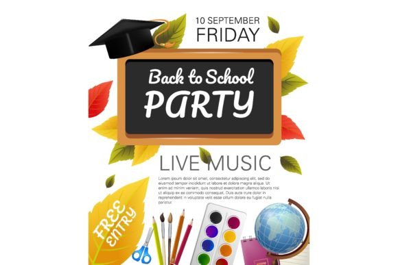 Back to School Party Flyer Design with G