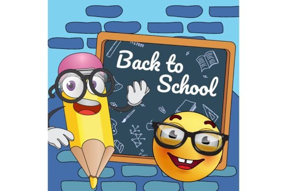 Back to School Poster Design. Cartoon Ne