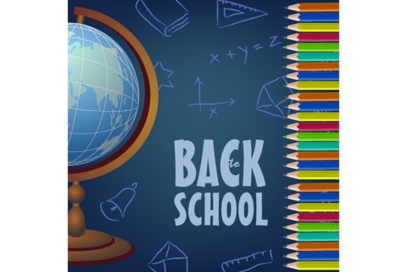 Back to School Poster Design with Globe