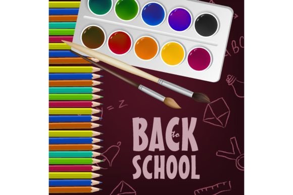 Back to School Poster Design with Paint