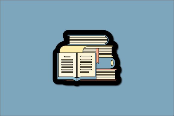 Back to School Sticker Icon Books