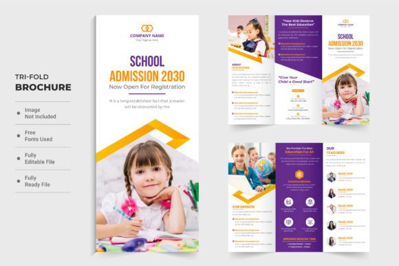 Back to School Trifold Brochure Design