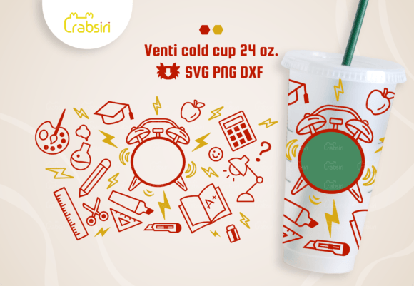 Back to School Venti Cold Cup 24oz SVG