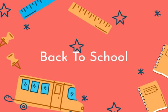 Red Bus Back to School Background: A Versatile, Ready-to-Use Design Asset for Educators and Creators