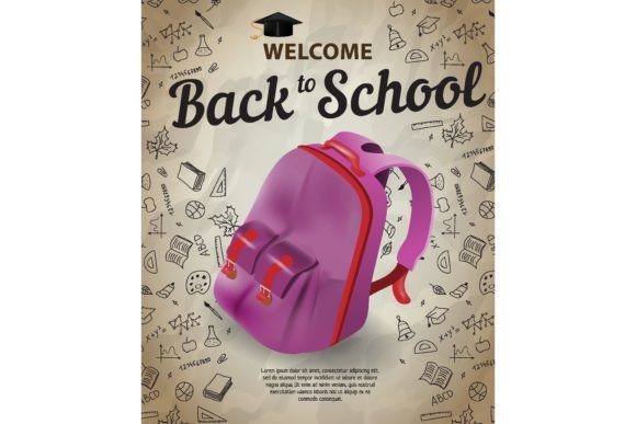 Welcome, Back to School Lettering and Ba